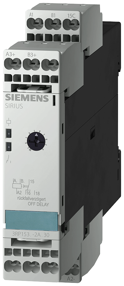 RELÉ DE TEMPO MULTIFUNÇÃO TERMINAL DE MOLA 1W ATRASADO NO CORTE 5S-100S 3RP15332AQ30 SIEMENS