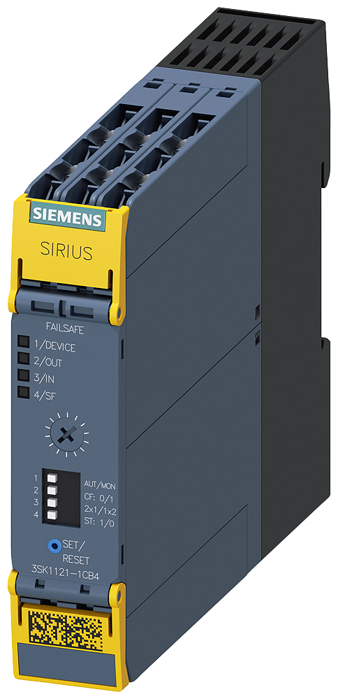 [Imagem do produto DISPOSITIVO DE COMUTAÇÃO DE SEGURANÇA SIRIUS UNIDADE BASE ADVANCED 3SK11211CB44 SIEMENS]