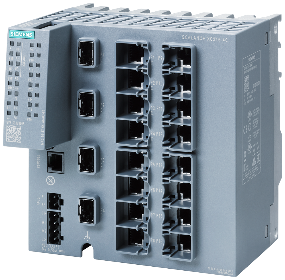 [Imagem do produto SIPLUS NET SCALANCE XC216-4C BASEADO EM 6GK5216-4BS00-2AC2 COM COATI CONFORME 6AG12164BS007AC2 SIEMENS]