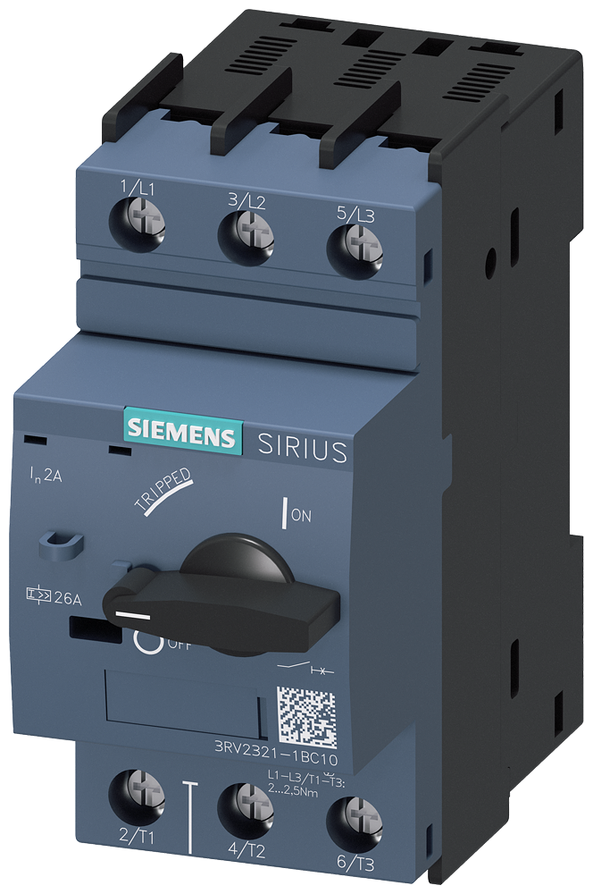 CHAVE DE POTÊNCIA S0 PARA COMBINAÇÃO DE PARTIDAS 2A DISJUNTOR N 26A 3RV23211BC10-ZX95 SIEMENS