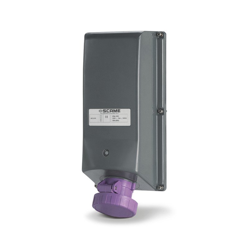 [Imagem TOMADA DE EMBUTIR INTERTRAVAMENTO 2P IP66/IP67 32A 20-25V 403.2620 SCAME]