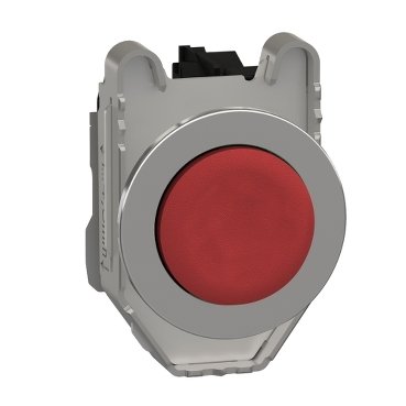 [Imagem BOTÃO FACEADO Ø30MM METÁLICO SALIENTE RETORNO POR MOLA VERMELHO NF XB4FL42 SCHNEIDER]