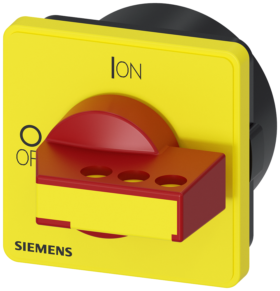 ACIONAMENTO ROTATIVO VERMELHO/AMARELO 66X66 MM BLOQUEÁVEL PARA FIXAÇÃO FRO 3LD93433C SIEMENS