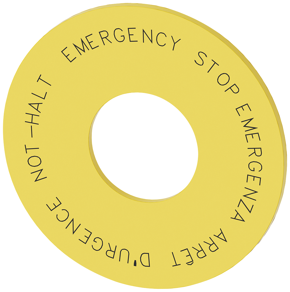 [Imagem do produto ARRUELA PARA PARADA DE EMERGÊNCIA, AMARELO, SEM INSCRIÇÃO, DIÂMETRO EXTERNO 60MM 3SU19000BN310NC0 SIEMENS]