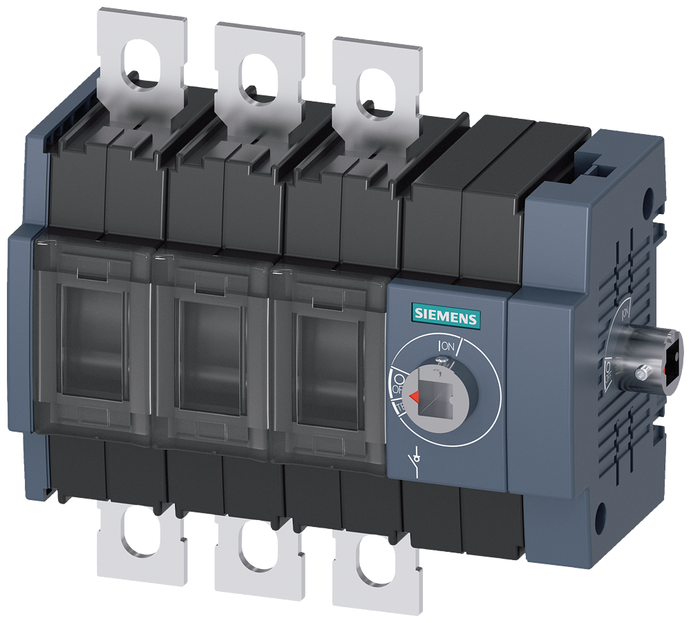 SECCIONADOR DE CORTE EM CARGA 250A TAM. 2 DE 3 POLOS ACIONAMENTO LATERAL DI 3KD38340NE400 SIEMENS