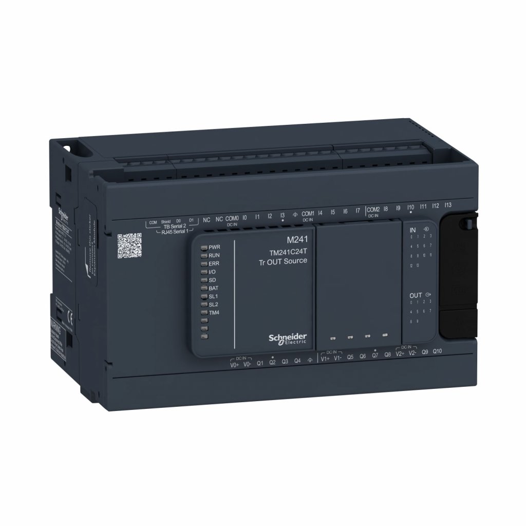 [Imagem CONTROLADOR LOGICO PROGRAMÁVEL MODICON M241, 24 E/S TM241C24T SCHNEIDER]