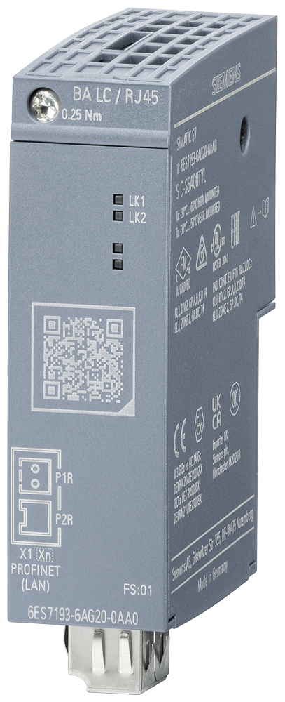 [Imagem ET200SP: BA 2X LC/RJ45, PROFINET 6ES71936AG200AA0 SIEMENS]