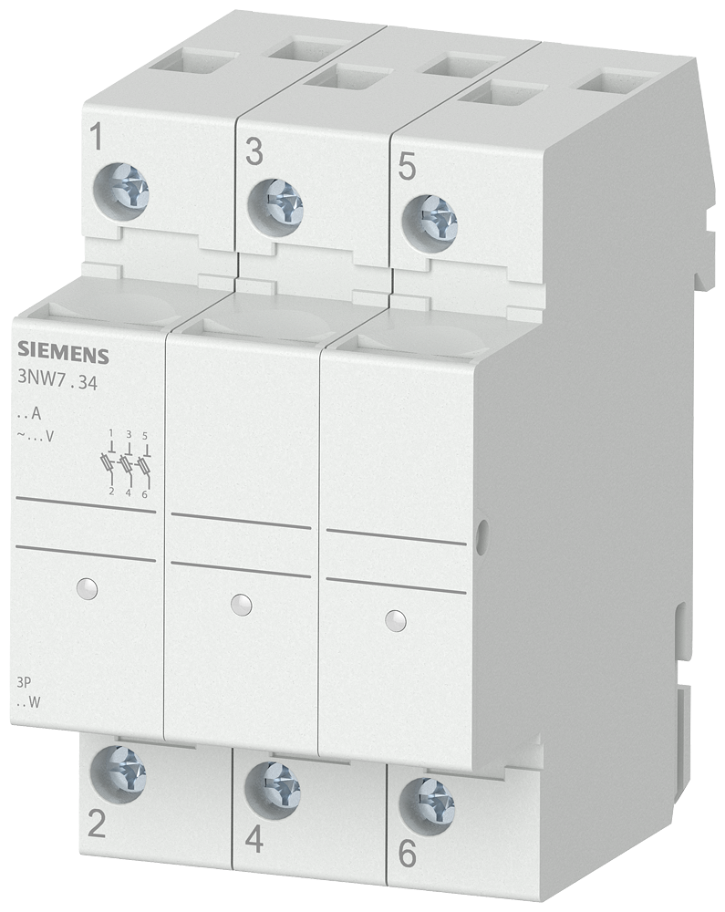 PORTA-FUSÍVEIS CILÍNDRICO 8X32 MM DE 3 POLOS IN: 20 A UN CA: 400 3NW7334 SIEMENS