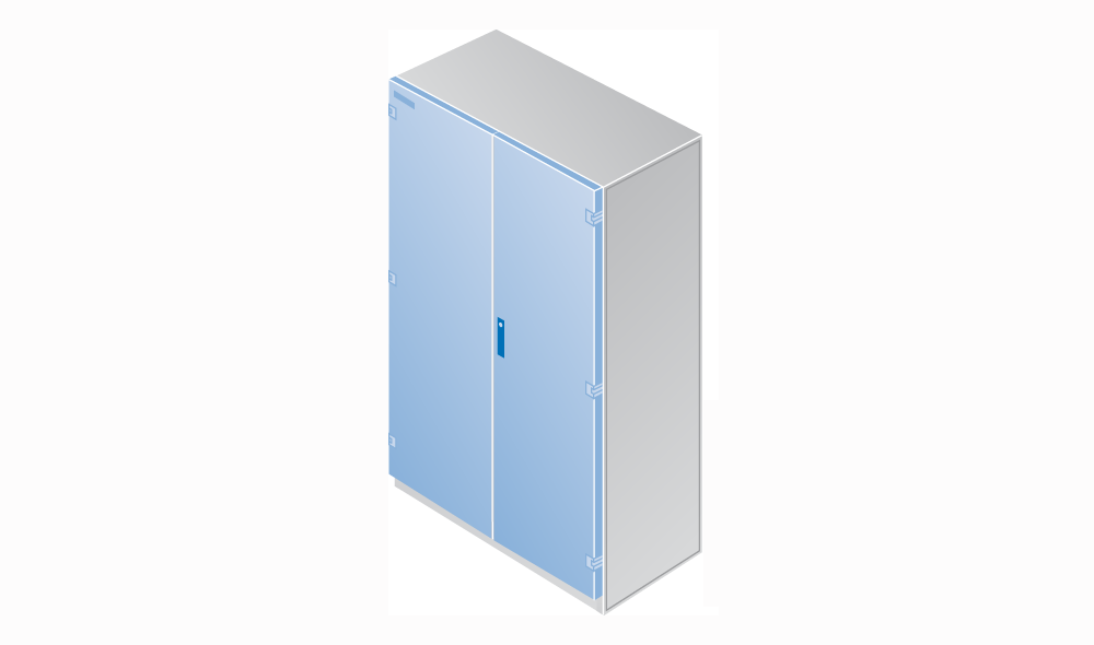 PORTA DE FOLHA DUPLA COM SEPARAÇÃO SIMÉTRICA EM VEZ DE PAREDE TRASEIRA AXL=18 8MF3241 SIEMENS