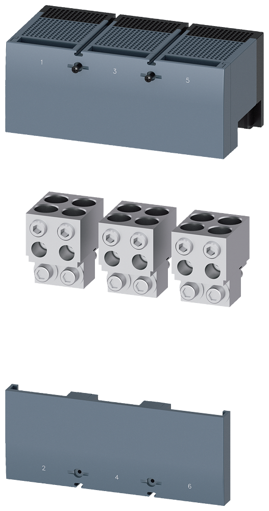 [Imagem TERMINAL PARA CONDUTOR DE SEÇÃO CIRCULAR 4 CABOS 3 PÇ. ACESSÓRIOS PARA: 3VA15... 3VA96030JJ43 SIEMENS]