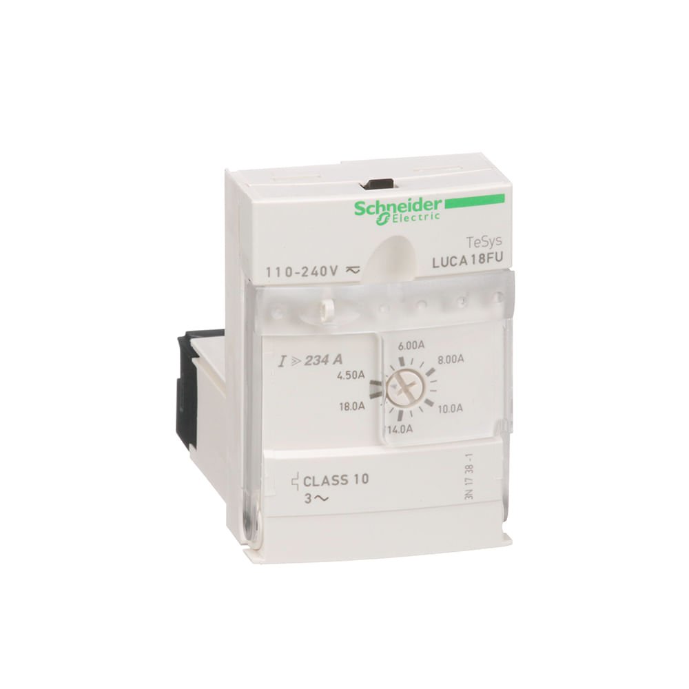 [Imagem UNIDADE DE CONTROLE PADRÃO LUCA CLASSE 10 4,5...18 A 110...220 V CC/CA LUCA18FU SCHNEIDER]