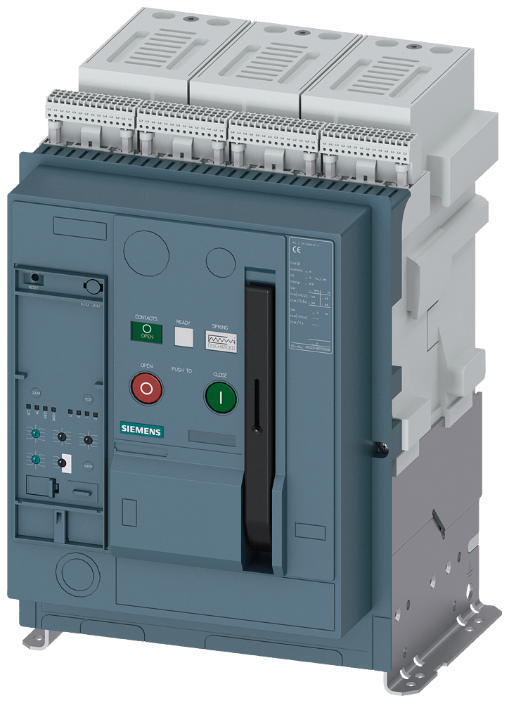 DISJUNTOR DE POTÊNCIA DE MONTAGEM FIXA IEC 60947-2 TAMANHO 1 DE 3 POLOS I 3WA11208AB020AA4-ZS07 SIEMENS