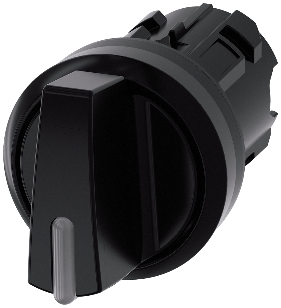 INTERRUPTOR COM MANÍPULO ILUMINÁVEL 22MM REDONDO PLÁSTICO PRETO MANÍPUL 3SU10022HM100AA0 SIEMENS