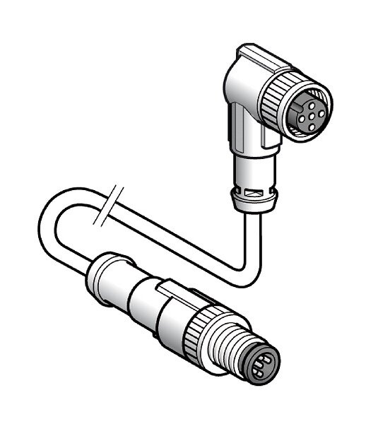 [Imagem CABO COM CONECTOR IP67 M12  ANG 2M  XZCR1512064D2 TELEMECANIQUE]