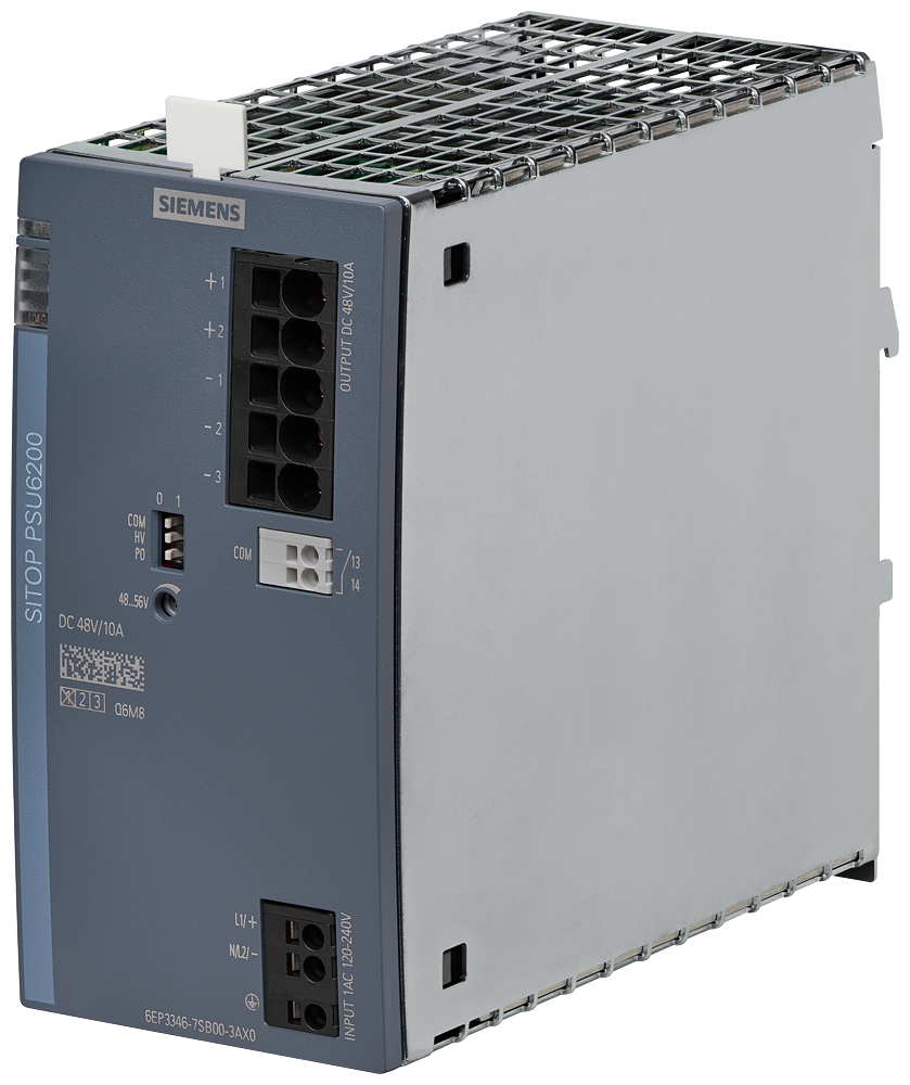 [Imagem do produto ALIMENTAÇÃO DE CORRENTE SITOP PSU6200 MONOFÁSICA 48 V CC/10 A 6EP33467SB003AX0 SIEMENS]