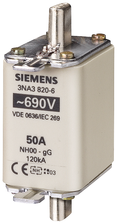 [Imagem FUSÍVEL NH T.00 63A 690VCA 3NA38226 SIEMENS]