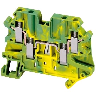 [Imagem CONECTOR PARAFUSO PROTEÇÃO TERRA 4MM2 4 PONTOS NSYTRV44PE SCHNEIDER]