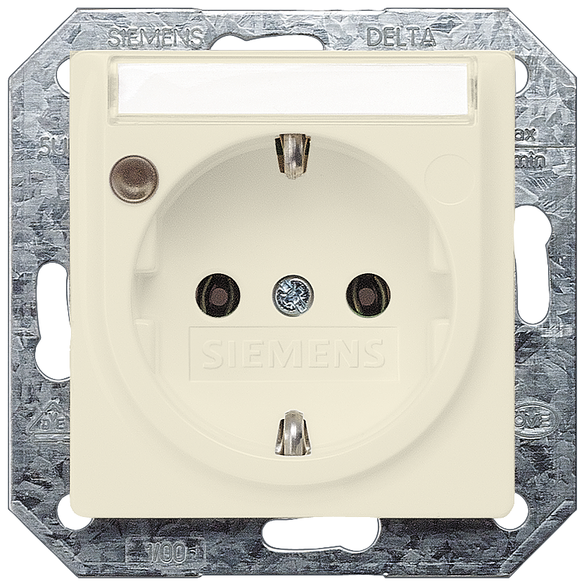 TOMADA COM CAMPO DE INSCRIÇÃO E INDICADOR DE STATUS BRANCO EL 5UB1561 SIEMENS