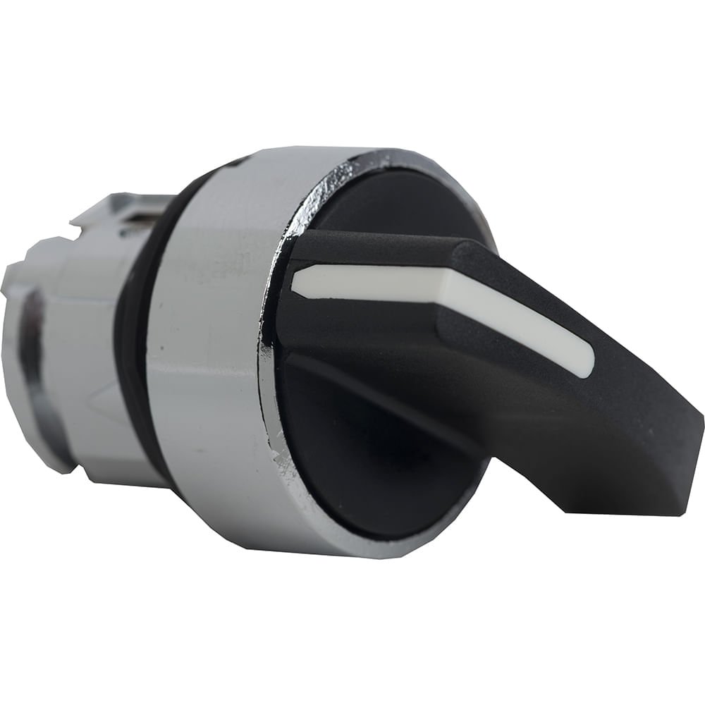 [Imagem CABEÇOTE PARA COMUTADOR Ø22MM METÁLICO, 2 POSIÇÕES FIXAS, MANOPLA LONGA, PRETO ZB4BJ2 SCHNEIDER]
