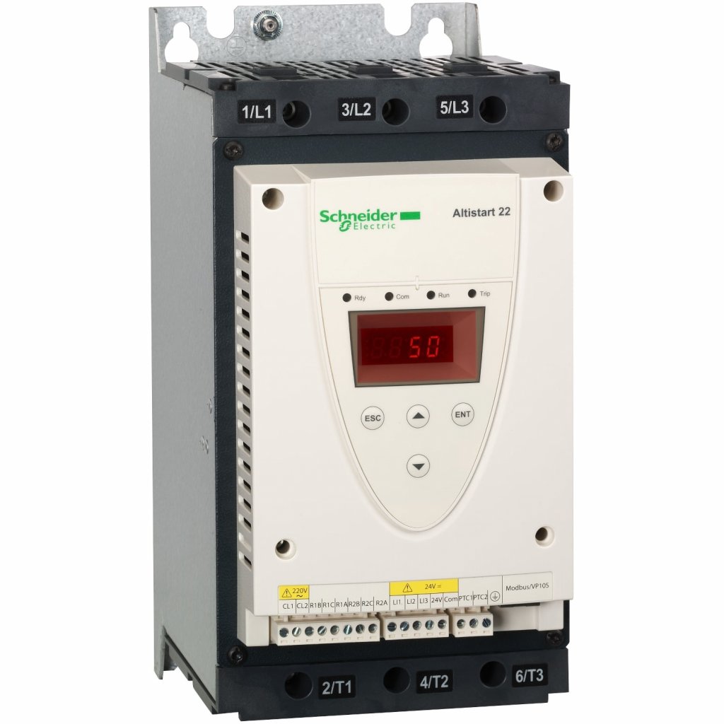 [Imagem SOFT STARTER TRIFÁSICO 30KW 62A 230V 50/60HZ ATS22D62Q SCHNEIDER]