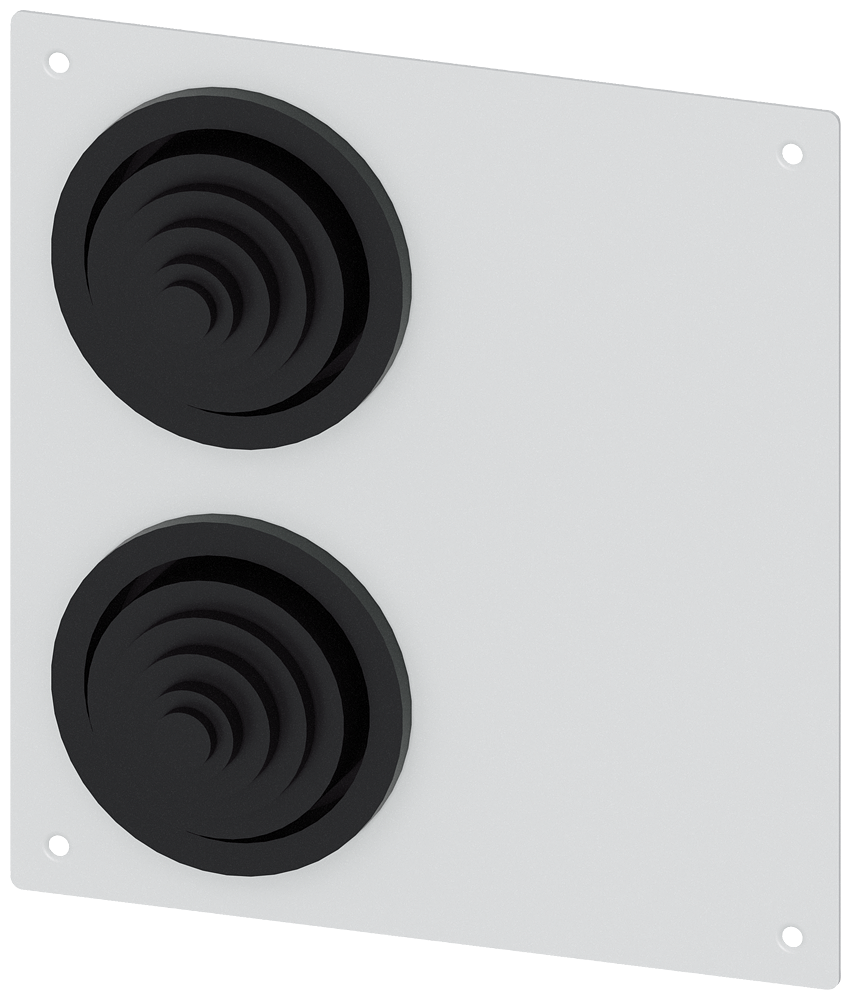 DIN PLACA DE FLANGE COM 2 X FOLES DE BORRACHA 8HC6900 IP55 8GK91000KK15 SIEMENS