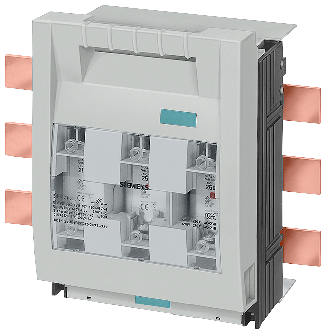 SECCIONADORA-FUSÍVEL SOB CARGA 3NP5 DE 3 POLOS NH00 160 A COM AD 3NP50651CG00 SIEMENS
