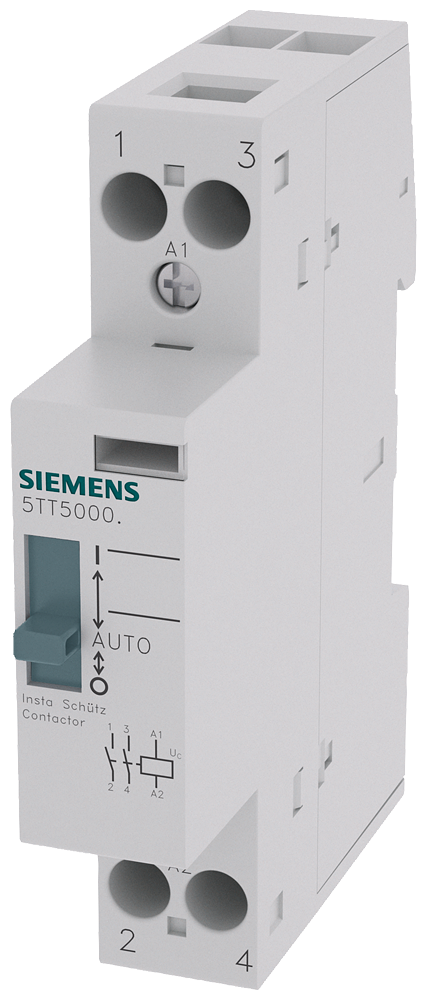 PROTEÇÃO INSTA 0/1-AUTOMÁTICO COM 2 NA CONTATO PARA CA 230V 400V 20A 5TT50008 SIEMENS