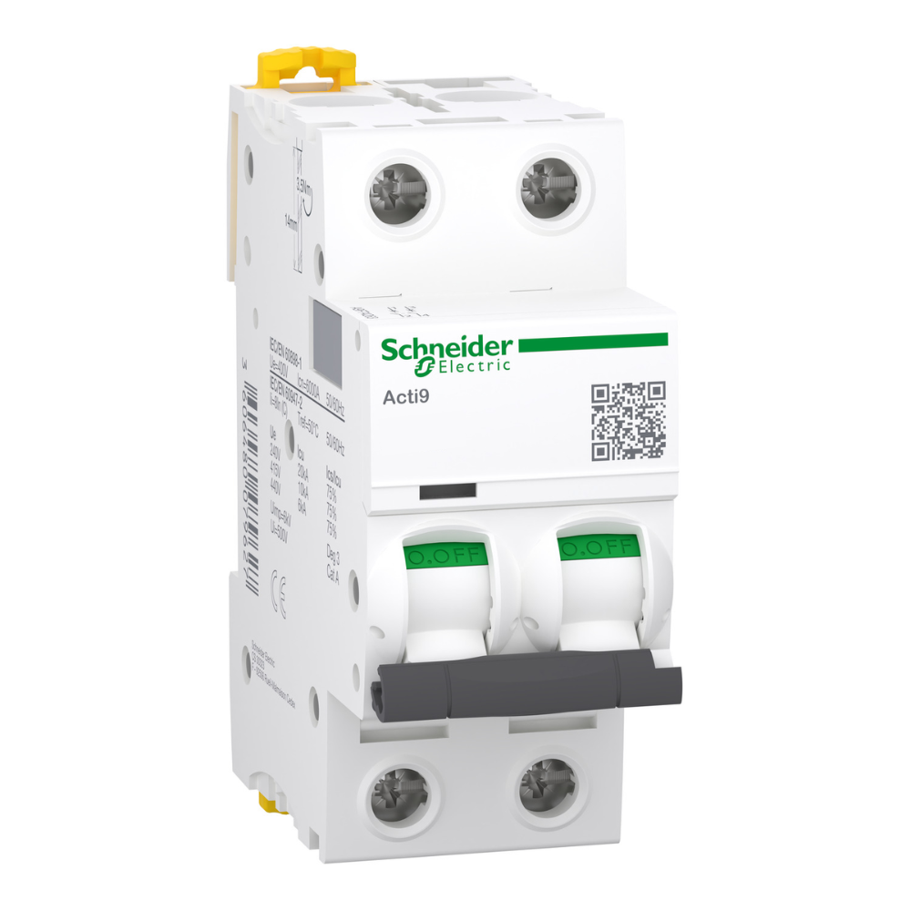 [Imagem DISJUNTOR BIPOLAR ACTI9 IC60N 2A CURVA C A9F74202 SCHNEIDER]