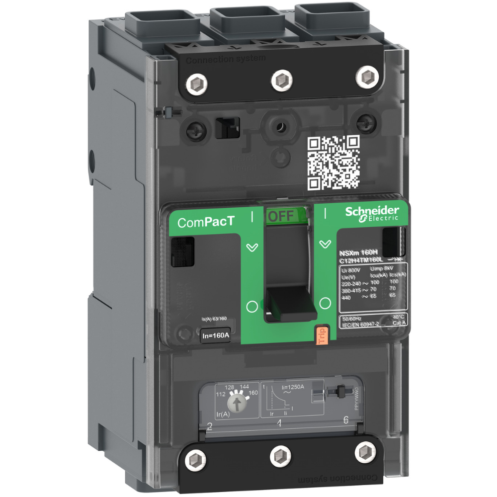 [Imagem DISJUNTOR CAIXA MOLDADA 3P3D 63A 415V 25KA 50/60HZ NSXM TM63D C11B3TM063L SCHNEIDER]