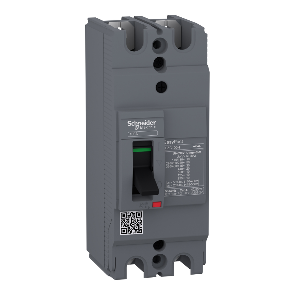 [Imagem DISJUNTOR CAIXA MOLDADA BIPOLAR 80A EZC100H2080 SCHNEIDER]