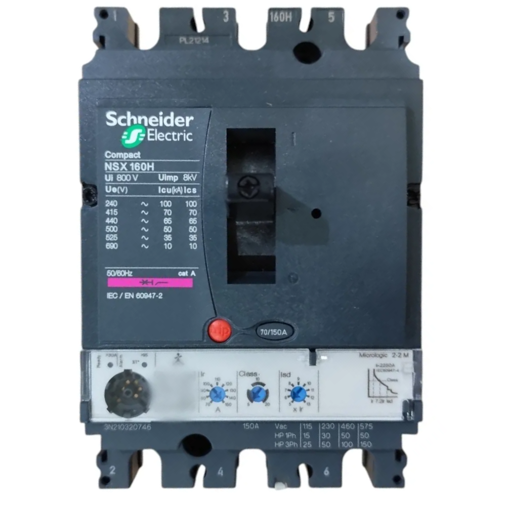DISJUNTOR CAIXA MOLDADA TRIPOLAR 2.2M 150A NSX160H C16H32M150 SCHNEIDER DISJUNTOR-CAIXA-MOLDADA-TRIPOLAR-2-2M-150A-NSX160H-C16H32M150-SCHNEIDER-2.png