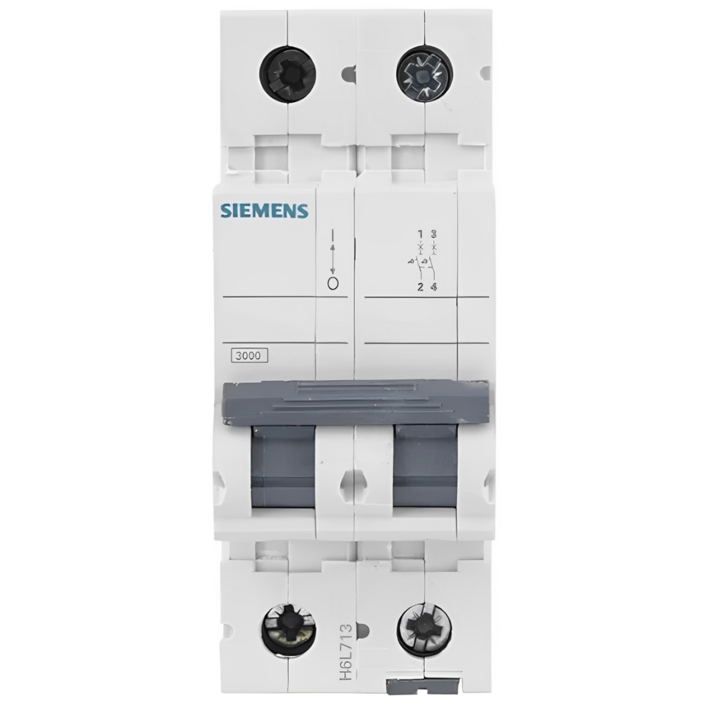 [Imagem DISJUNTOR MINI BIPOLAR CURVA C 10A 400V 6KA 5SL62107MB SIEMENS]