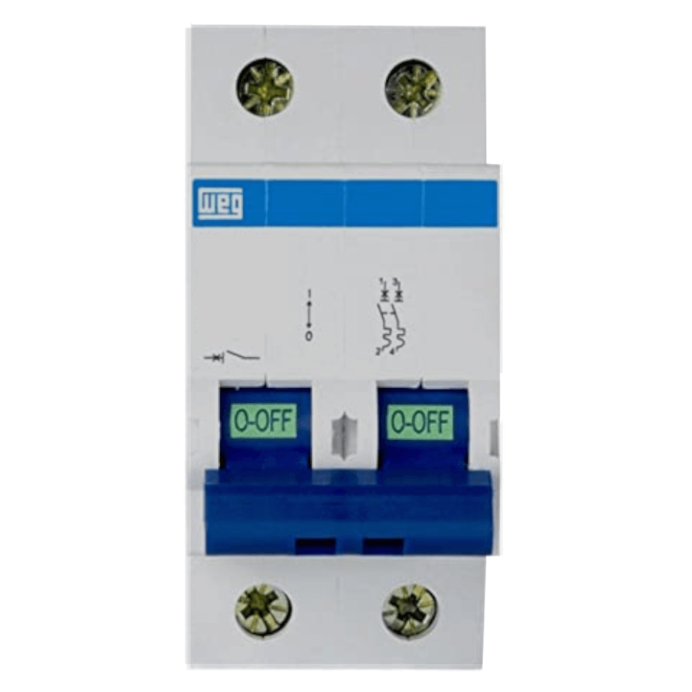 [Imagem DISJUNTOR MINI TERMOMAGN CURVA C 6A MDWC62 10076399 WEG]