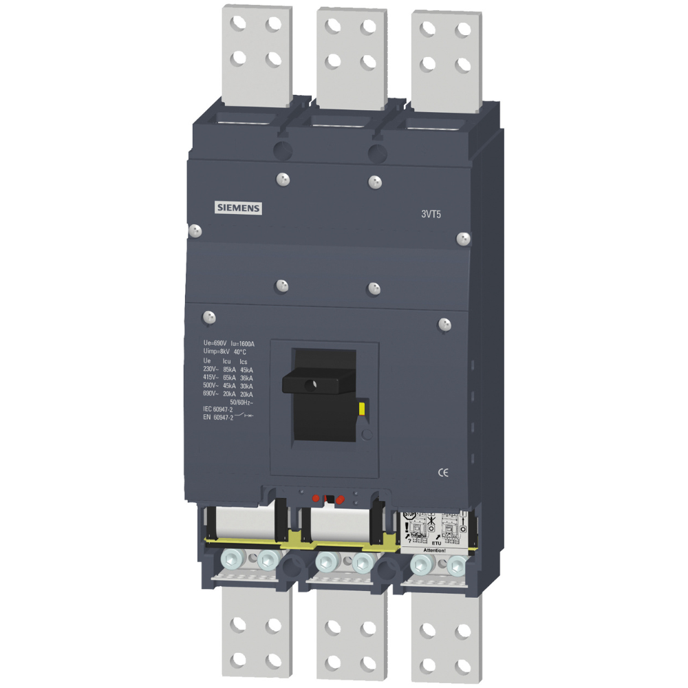 [Imagem DISJUNTOR TRIPOLAR 55KA 415V 3VT57163AA300AA0 SIEMENS]