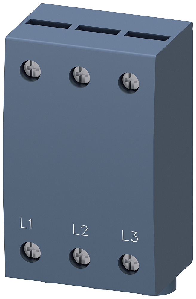[Imagem TERMINAL DE ALIMENTAÇÃO TRIFÁSICO PARA BARRAMENTO TRIFÁSICO, S0 E S00, CONEXÃ 3RV29155B SIEMENS]