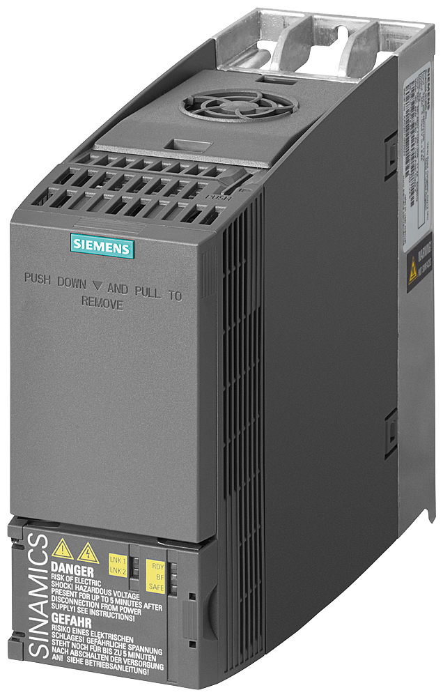 [Imagem do produto INVERSOR DE FREQUÊNCIA TRIFÁSICO G120C 1,1KW 3,1A 380/480V 47/63HZ CANOPEN 6SL32101KE132AC1 SIEMENS]