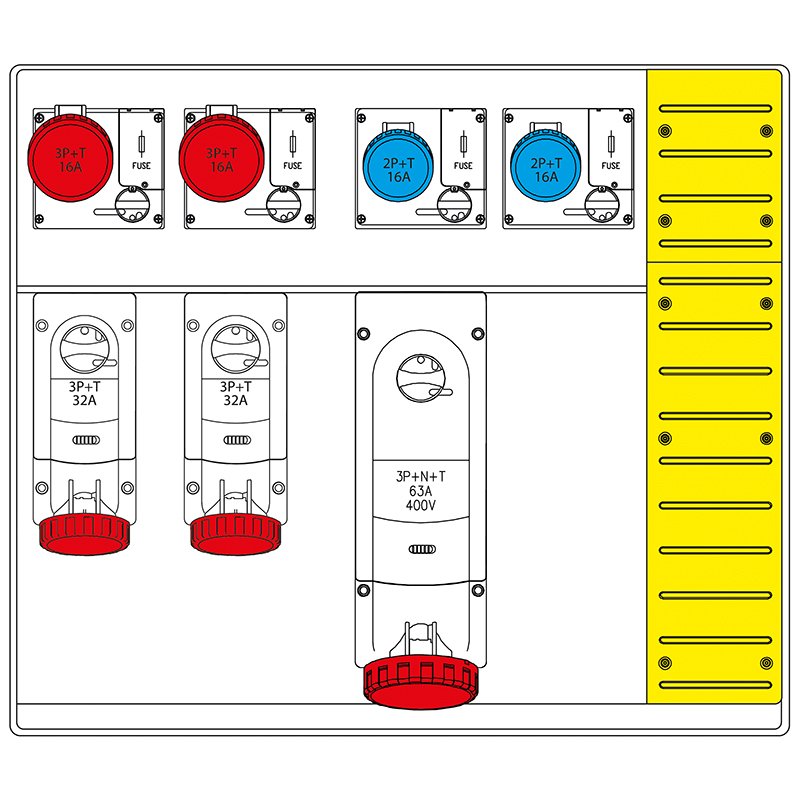 [Imagem do produto QUADRO DE DISTRIBUIÇÃO MBOX5 COM BLOCO DE TERMINAIS DE TOMADA COM FUSÍVEL 658.6057-103 SCAME]