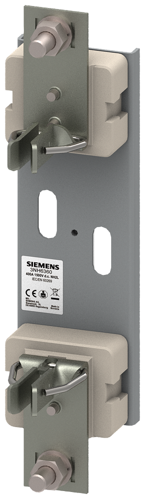 BASE FUSÍVEL NH CERÂMICA TAMANHO 2L DE 1 POLO 400 A 1500 V CONEXÃO PLANA 3NH6360 SIEMENS