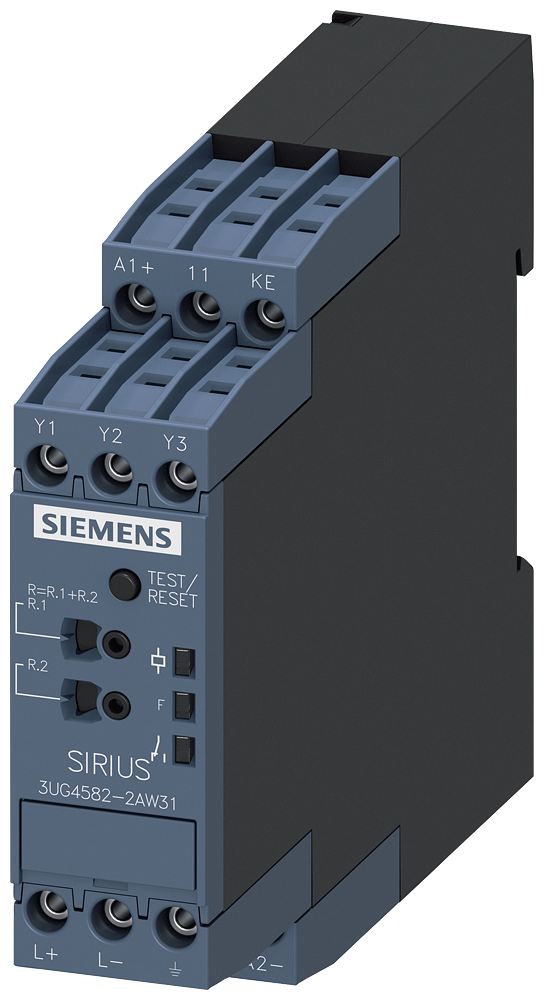 RELÉ DE MONITORAÇÃO DO ISOLAMENTO AJUSTÁVEL ANALOGICAMENTE ATÉ CA 250V 15-4 3UG45822AW31 SIEMENS
