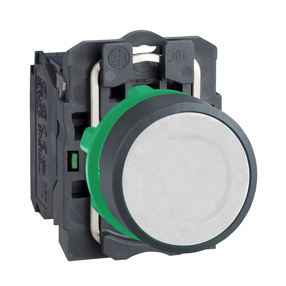 [Imagem BOTÃO Ø22MM PLÁSTICO, RETORNO POR MOLA, BRANCO, NA XB5AA11 SCHNEIDER]