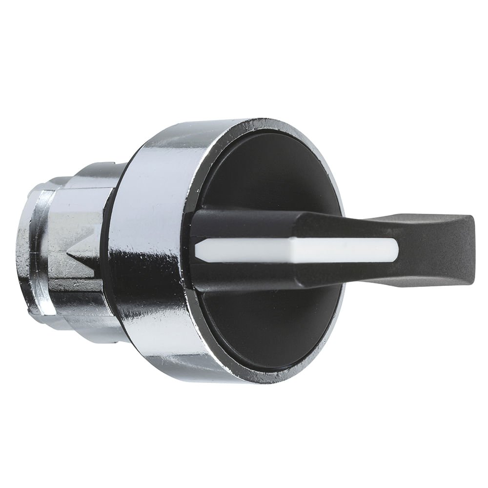[Imagem CABEÇOTE PARA COMUTADOR Ø22MM METÁLICO, 3 POSIÇÕES RETORNO POR MOLA, MANOPLA LONGA, PRETO ZB4BJ5 SCHNEIDER]