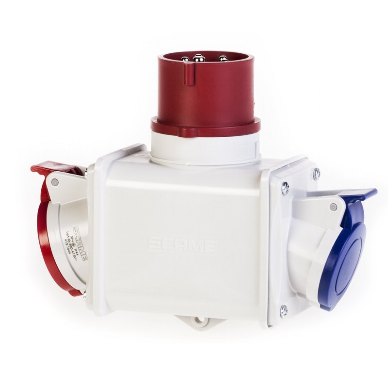 [Imagem do produto ADAPTADOR 2 TOMADAS 3P+N 380V IP44 600.1629 SCAME]