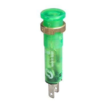 [Imagem SINALIZADOR Ø8MM PLÁSTICO LED PROTEGIDO VERDE 12VCC XVLA223 SCHNEIDER]