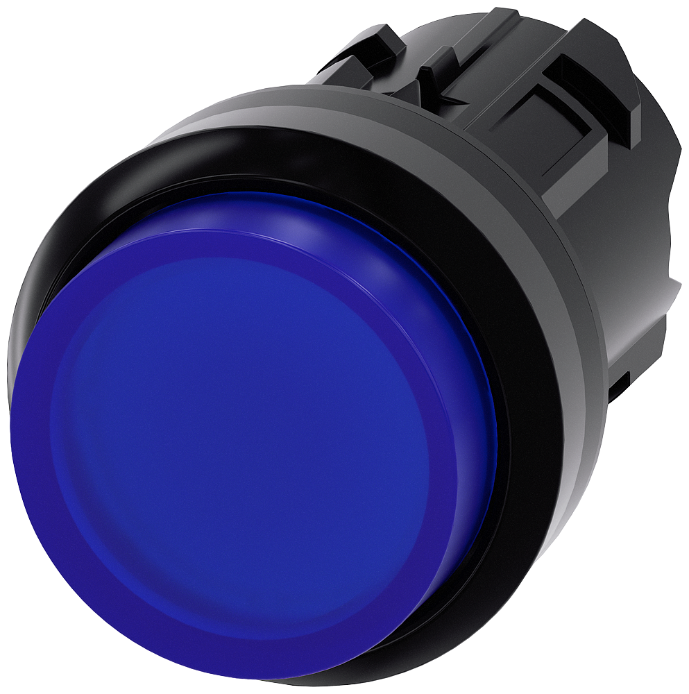 [Imagem FRONTAL BOTAO PLAS ILU MOM SAL 22MM AZ 3SU10010BB500AA0 SIEMENS]