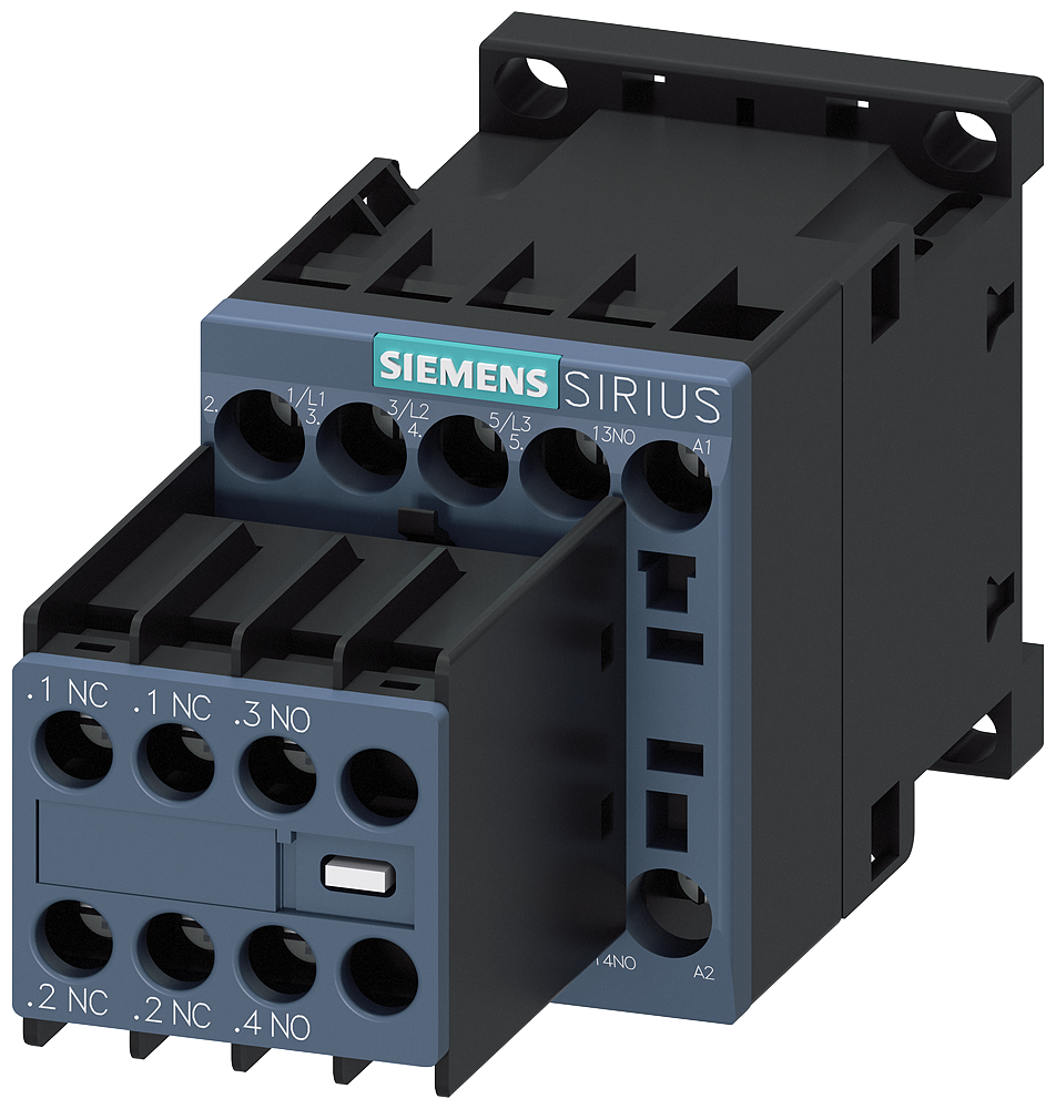 [Imagem do produto CONTATOR TRIPOLAR 9A 24VCC 2NA+2NF 50/60HZ 3RT20161BB44 SIEMENS]