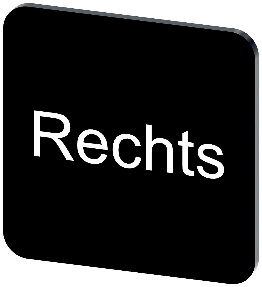 PLACA DE IDENTIFICAÇÃO 22X22MM PLACA PRETO INSCRIÇÃO: DIREITA 3SU19000AF160AH0 SIEMENS