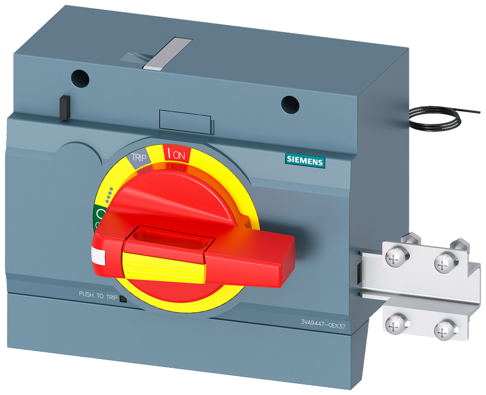 ACIONAMENTO GIRATÓRIO FRONTAL DE DESLIGAMENTO DE EMERGÊNCIA IEC IP30 COM TRAVA 3VA94470EK37 SIEMENS