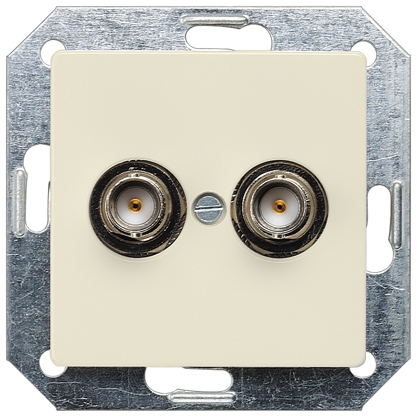 BUCHA DE CONECTOR BNC 2X 75 OHM BRANCO ELÉTRICO 5TG2067 SIEMENS