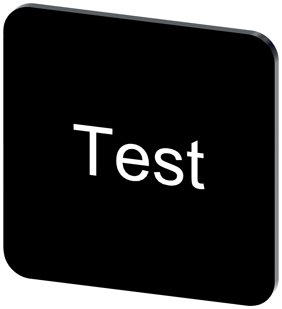 [Imagem do produto PLACA DE IDENTIFICAÇÃO 22X22MM, PLACA PRETO, INSCRIÇÃO: TESTE 3SU19000AF160DV0 SIEMENS]