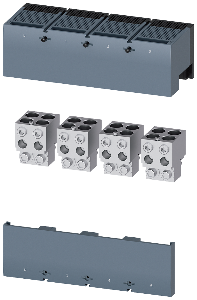 TERMINAL PARA CONDUTOR DE SEÇÃO CIRCULAR TC4.3 4X 4/0 - 500KCMIL CU PARA 4 C 3VA96740JL43 SIEMENS